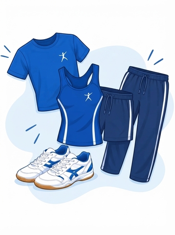Blauwe sportkleding